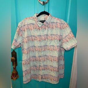 Molokai Surf Co. XL Flamingo Short Sleeve Button-down